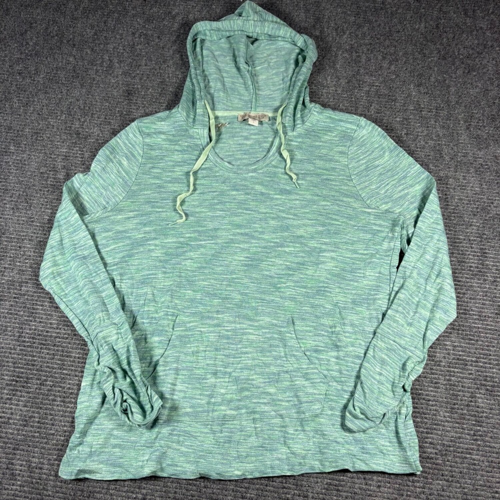 Vintage America Blues Hoodie Womens L Green Excellent Space Dye Pullover